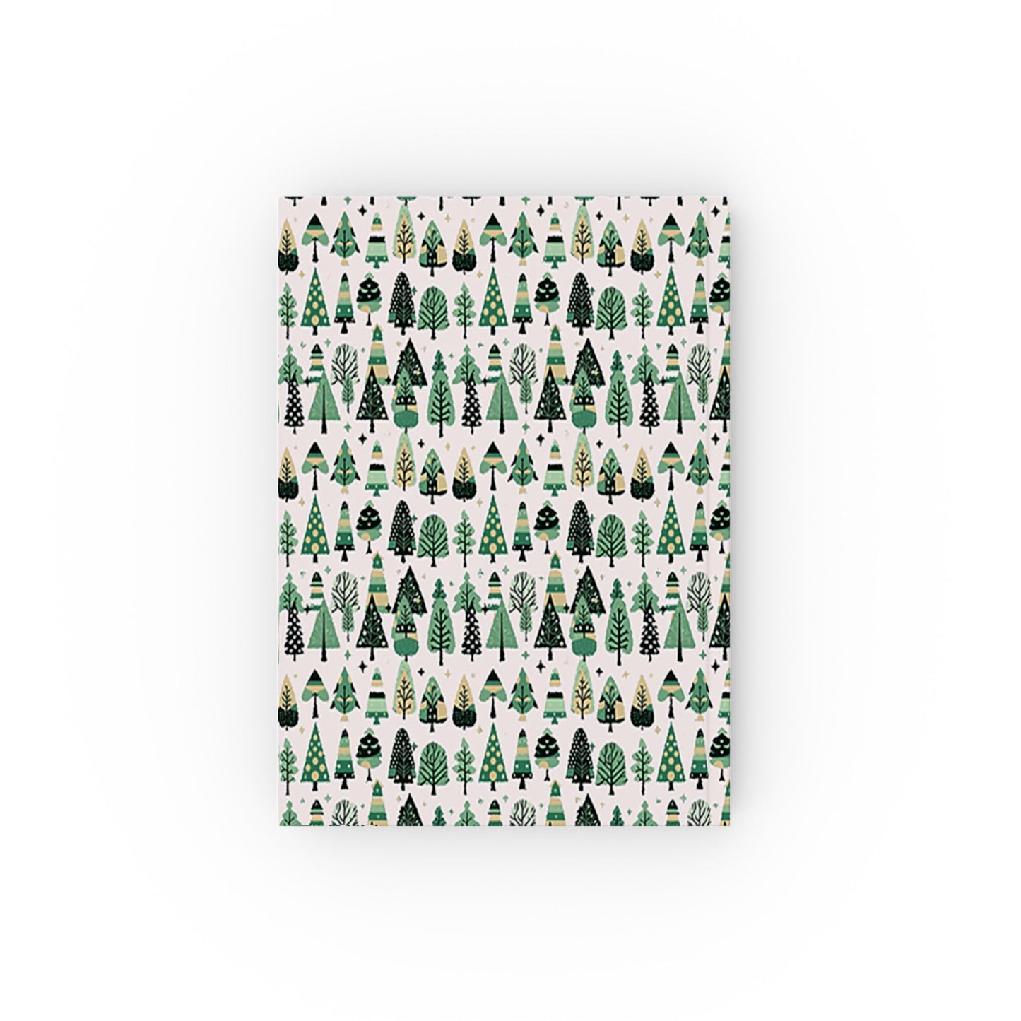 Mini Vintage Green Trees 5.2" x 7.4" Hard Backed Journal with 128 blank pages