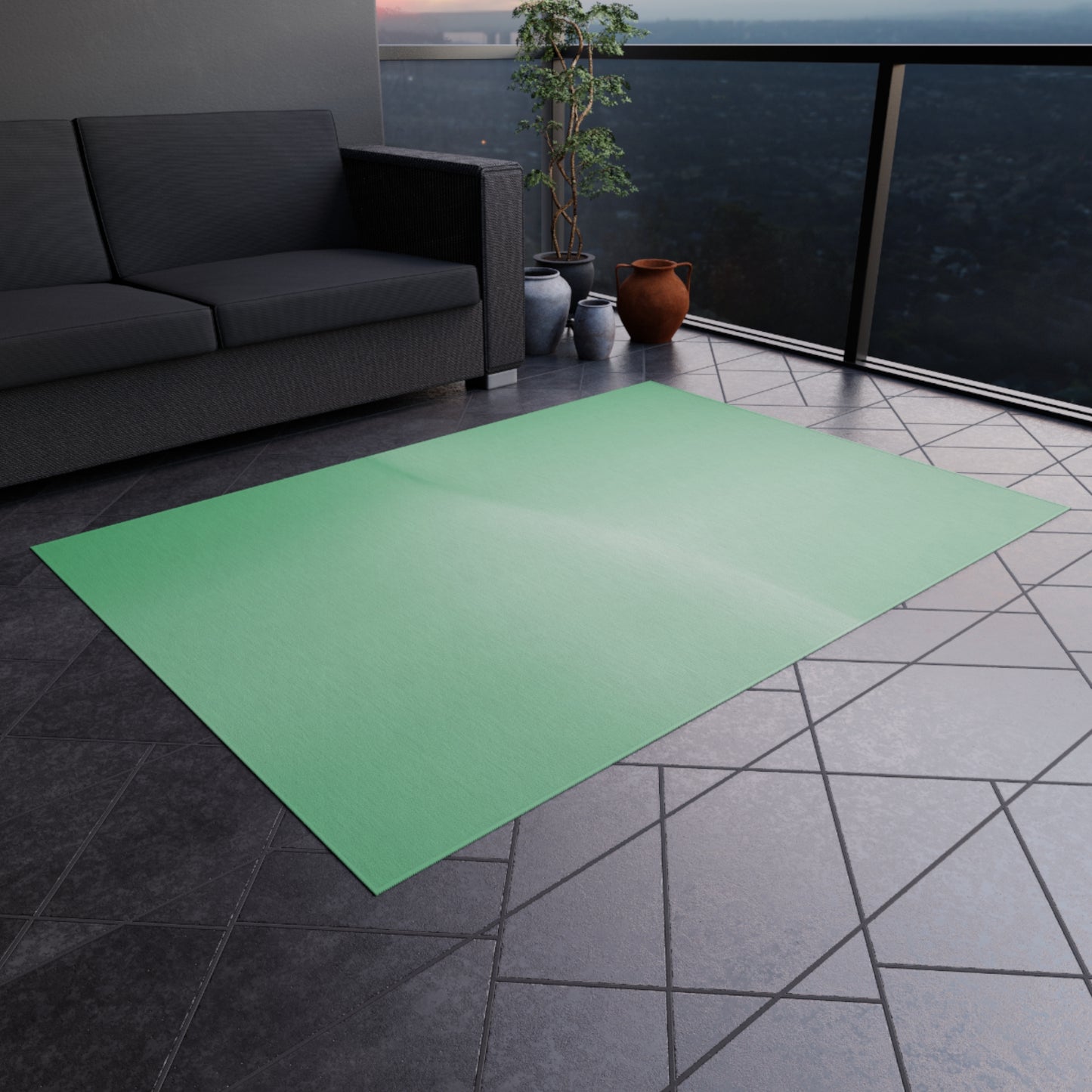 Mint Fade Outdoor Rug, 60" x 84"
