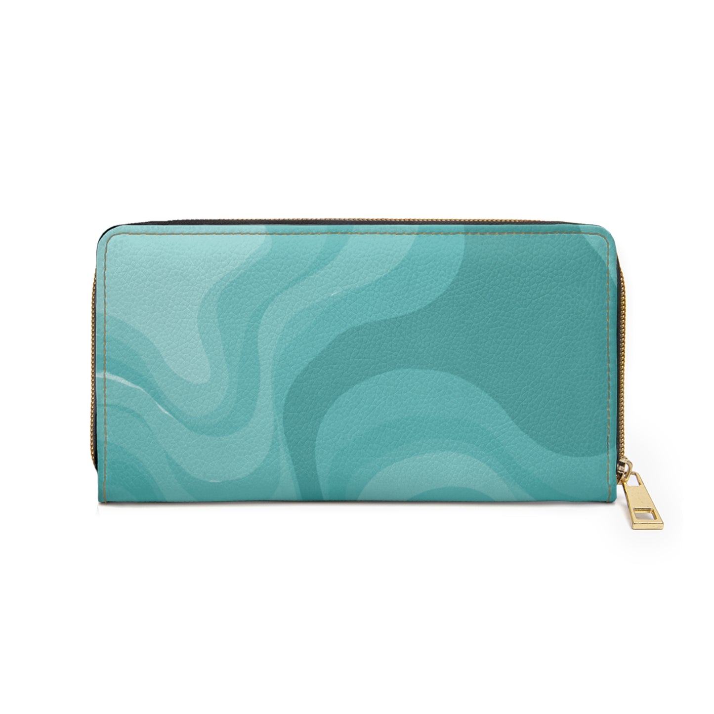 Tif Green Wavey Elegant Abstract Zipper Wallet - Stylish & Functional Accessory for Everyday Use