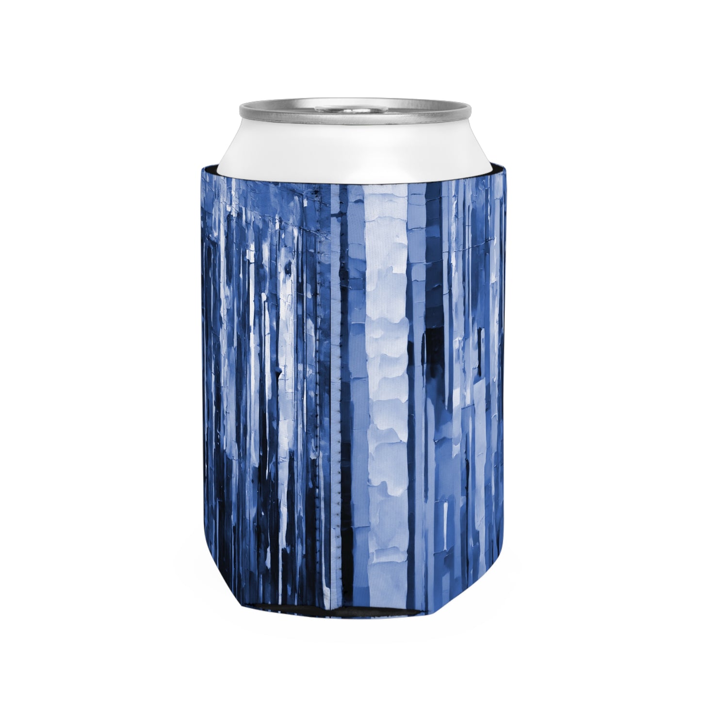 Striped Deep Blue 12 oz Can Cooler Sleeve