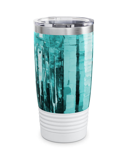 Striped Tif Ringneck Tumbler, 20oz in white