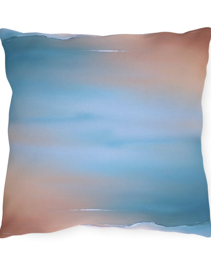 Blue Sea Peach Fog 16" x 16" Outdoor Pillow