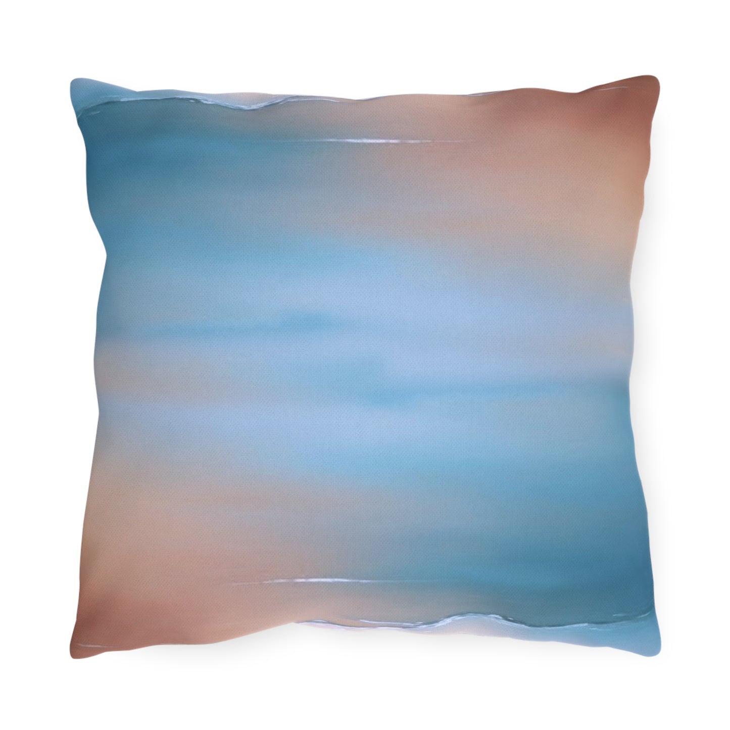Blue Sea Peach Fog 16" x 16" Outdoor Pillow