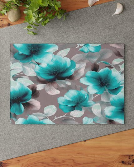Tif Green Gray Floral Bunch Glass Cutting Board, 8" x 11"