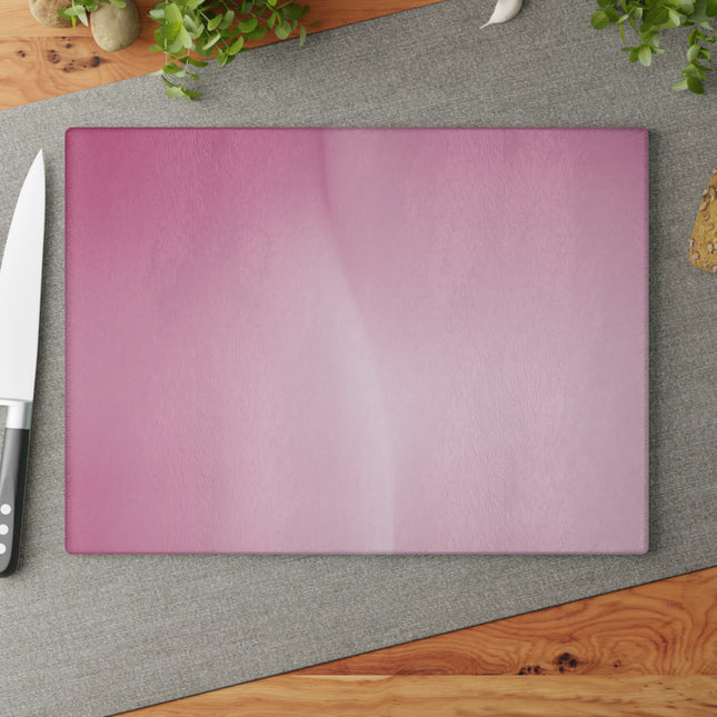 Pink Blush Fade 11" x 15" Glass Cutting Board