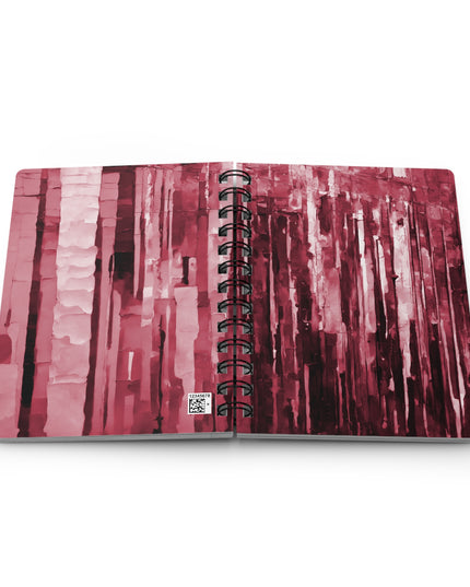 Striped Ruby Spiral Bound Journal, 5" x 7" 150 pages