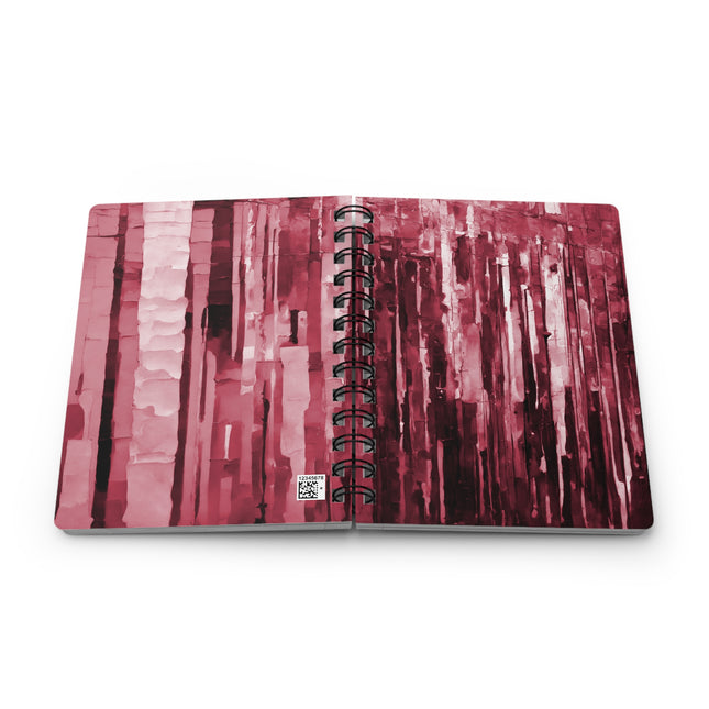 Striped Ruby Spiral Bound Journal, 5" x 7" 150 pages