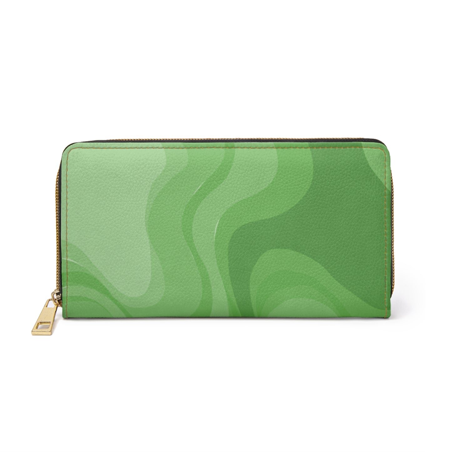 Greenie Meanie Wavey Elegant Abstract Zipper Wallet - Stylish & Functional Accessory for Everyday Use
