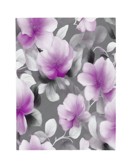 Purple Blossom Floral Bunch Velveteen Plush Blanket, 30" x 40"