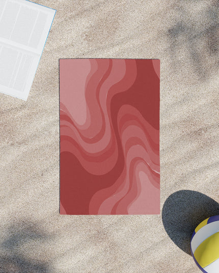Power Red Wavey Beach Towel, 18" x 27"
