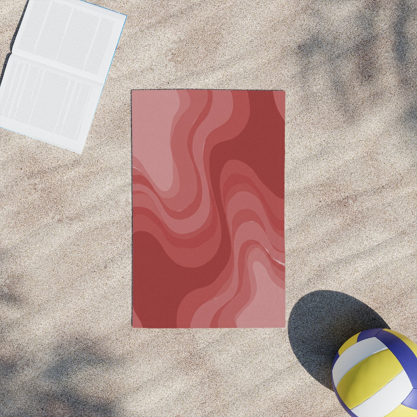 Power Red Wavey Beach Towel, 18" x 27"