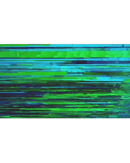Striped Blue Green 30" x 60" Mink-Cotton Towel (50% polyester, 50% cotton)