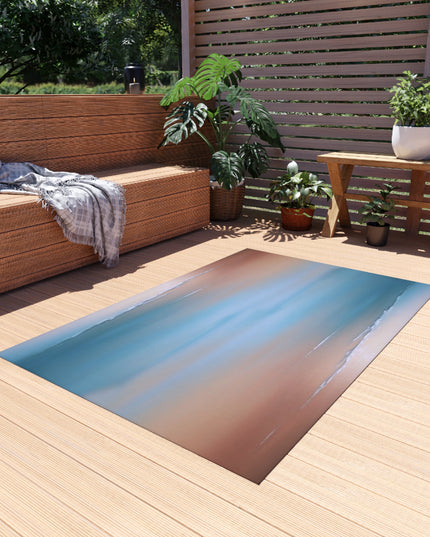 Blue Sea Peach Fog 48" x 72" Outdoor Rug