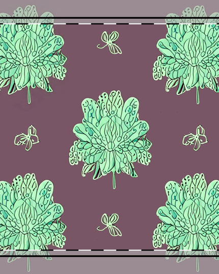 Mint Green Floral Butterflies Poly Twill Napkin, 10" x 10"