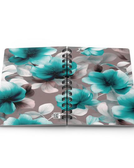 Tif Green Gray Floral Bunch Bound Journal, 5" x 7" 150 pages