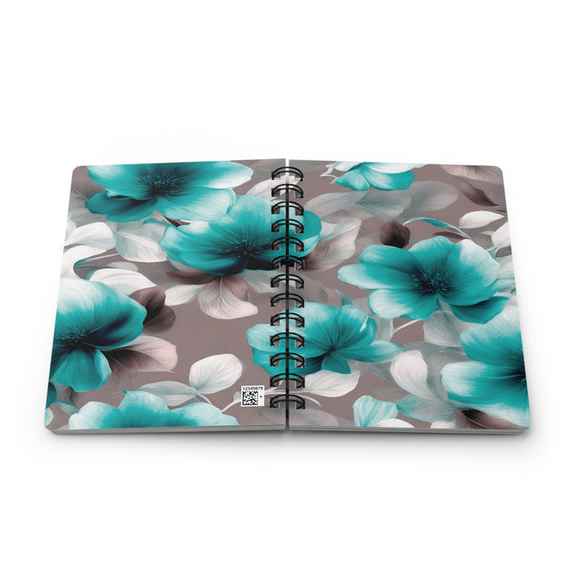 Tif Green Gray Floral Bunch Bound Journal, 5" x 7" 150 pages