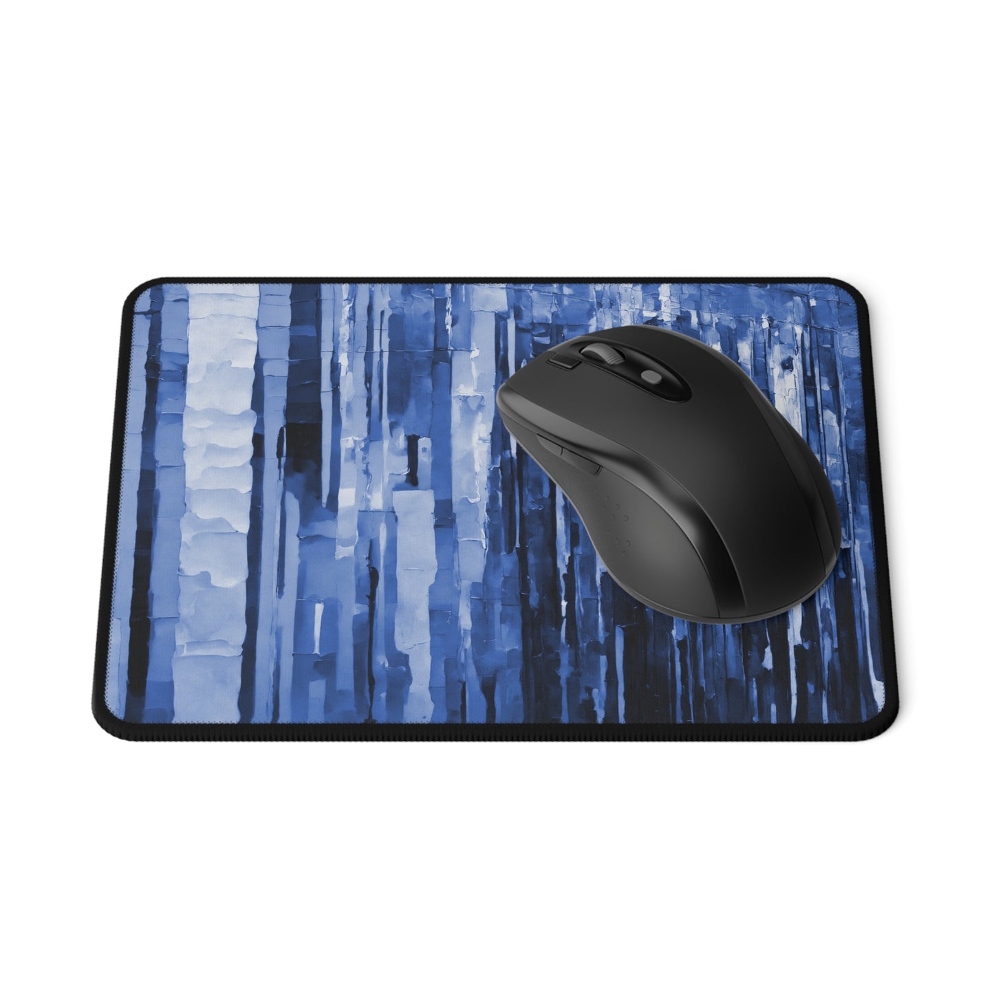 Striped Deep Blue Non-Slip Gaming Mouse Pad, 9.5" X 8" Rectangle