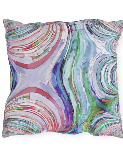 Uzi Spiral Pastels Outdoor Pillow, 18" x 18"