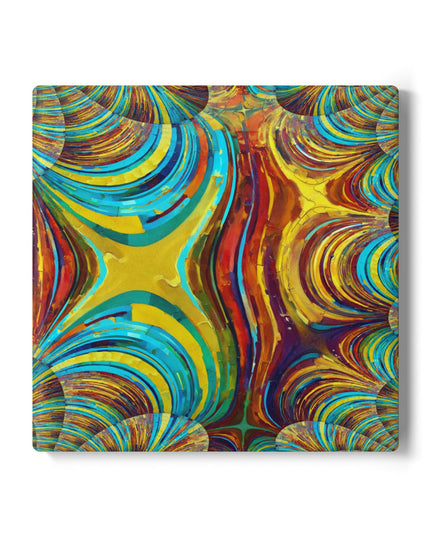 Uzi Spiral Alpha 4" x 4" Square Ceramic Coaster