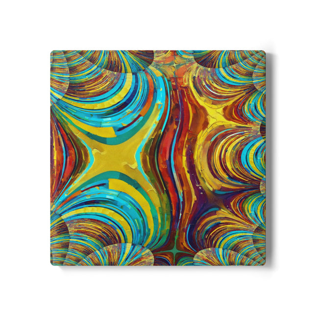Uzi Spiral Alpha 4" x 4" Square Ceramic Coaster