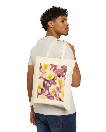 Lemon Blossom Floral Bunch Cotton Canvas Tote Bag