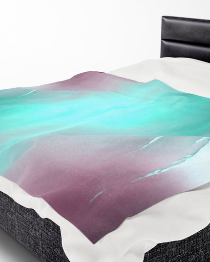 Green Sea Lavender Fog Velveteen Plush Blanket, 60" x 80"