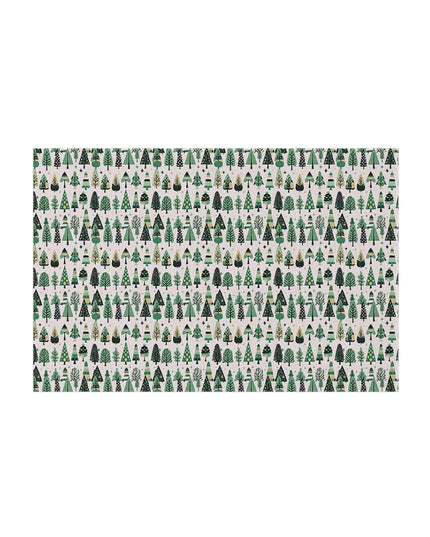 Mini Vintage Green Trees Outdoor Rug, 48" x 72"