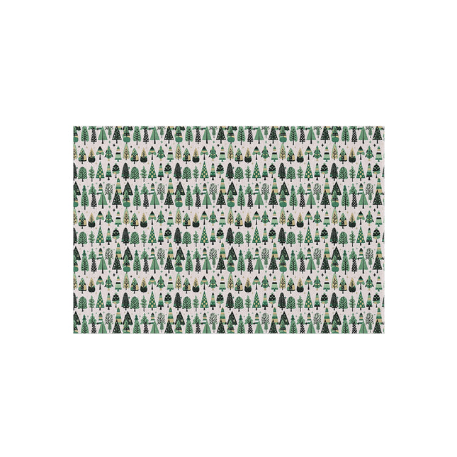 Mini Vintage Green Trees Outdoor Rug, 48" x 72"