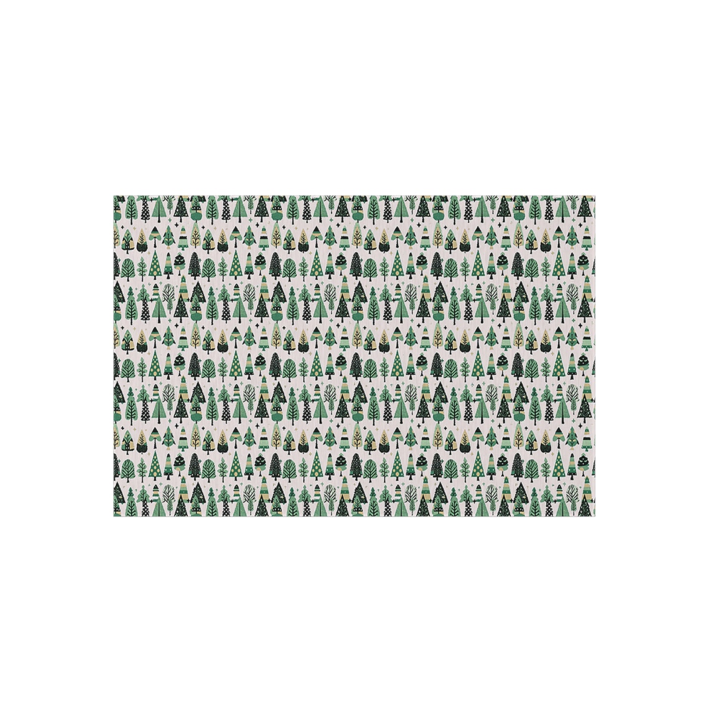 Mini Vintage Green Trees Outdoor Rug, 48" x 72"