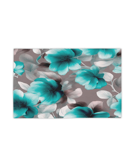 Tif Green Gray Floral Bunch Beach Towel, 18" x 27"