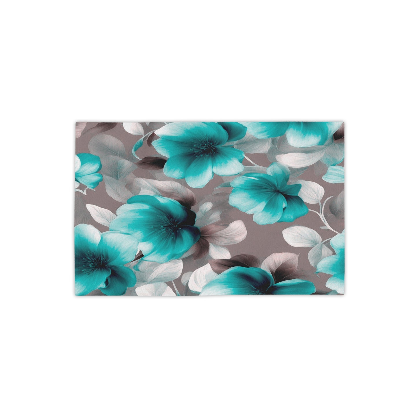 Tif Green Gray Floral Bunch Beach Towel, 18" x 27"