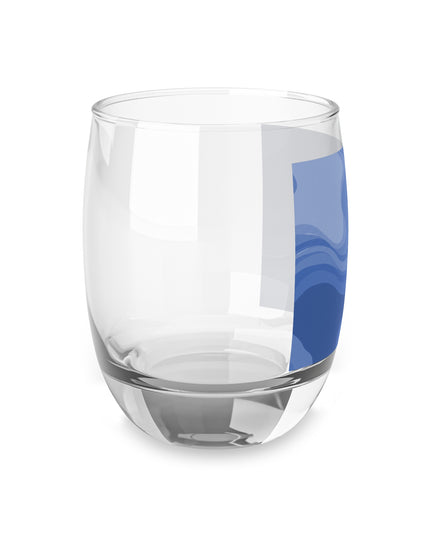 Deep Blue Wavey Whiskey Glass, 6 oz