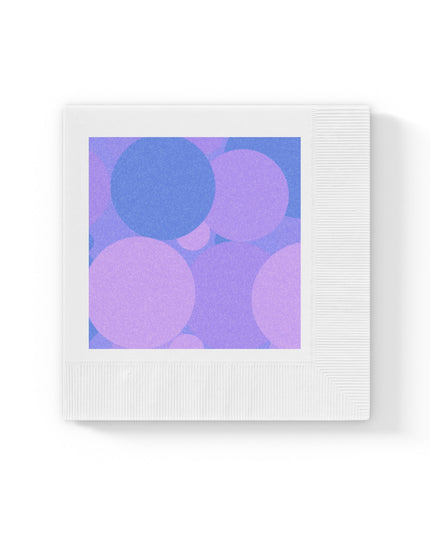 Pastel Purple Family Patches White Coined Napkins, 6.5" x 6.5"