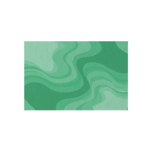 Mint Green Wavey 24" x 36" Outdoor Rug