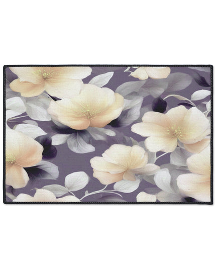 White Blush Floral Bunch Heavy Duty Floor Mat, 18" x 27"