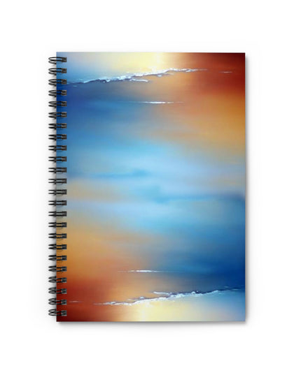 Blue Sea Red Orange Fog Spiral Notebook - Ruled Line, 6" x 8", 118 pages