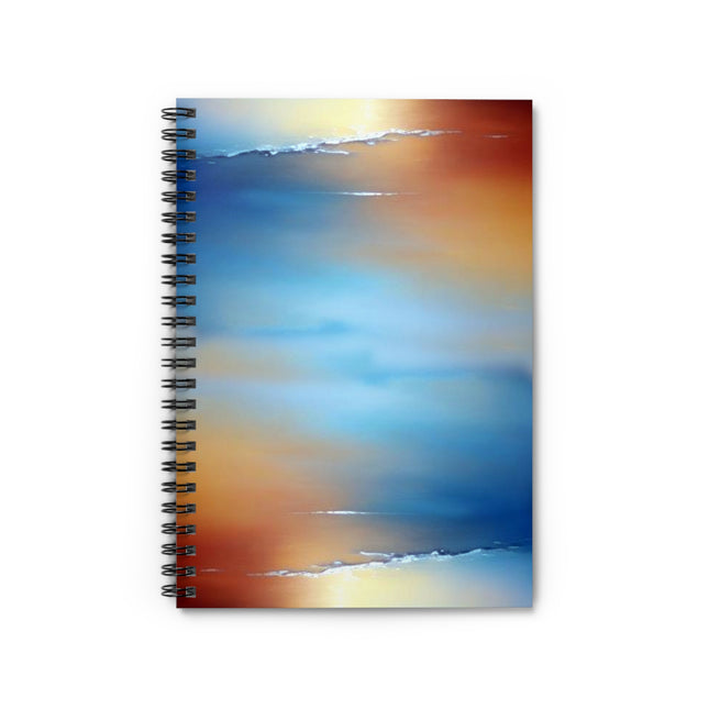 Blue Sea Red Orange Fog Spiral Notebook - Ruled Line, 6" x 8", 118 pages