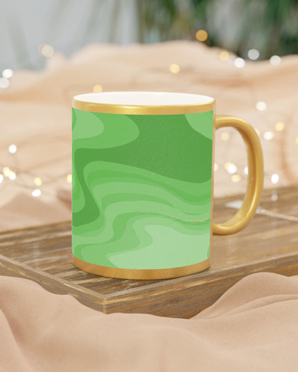 Greenie Meanie Wavey 11 oz Metallic Mug (Silver\Gold)