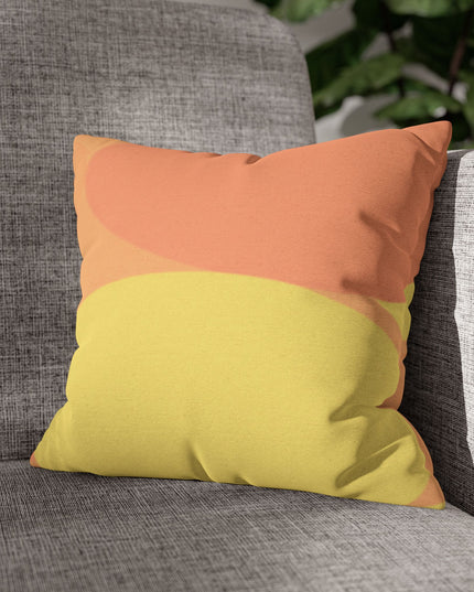 Pastel Bright Oranges Patches Spun Polyester Square Pillowcase, 14" x 14"