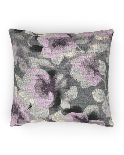 Gray Lavender Florals Woven Pillow, 17" x 18"