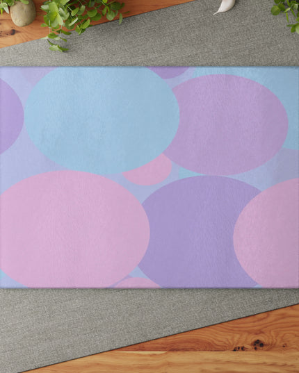 Pastel Purple and Mauve Patches 11" x 15" Glass Cutting Board