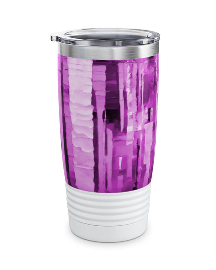Striped Powder Lavender Ringneck Tumbler, 20oz in white