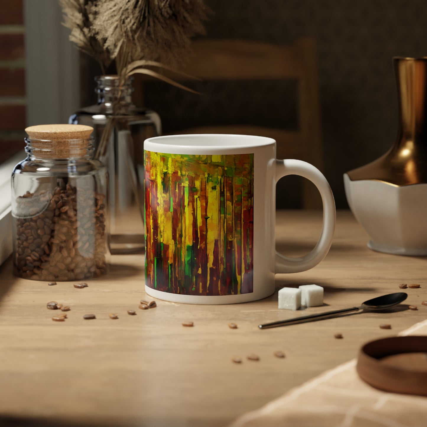 Striped Beta 20 oz White Glossy Jumbo Mug
