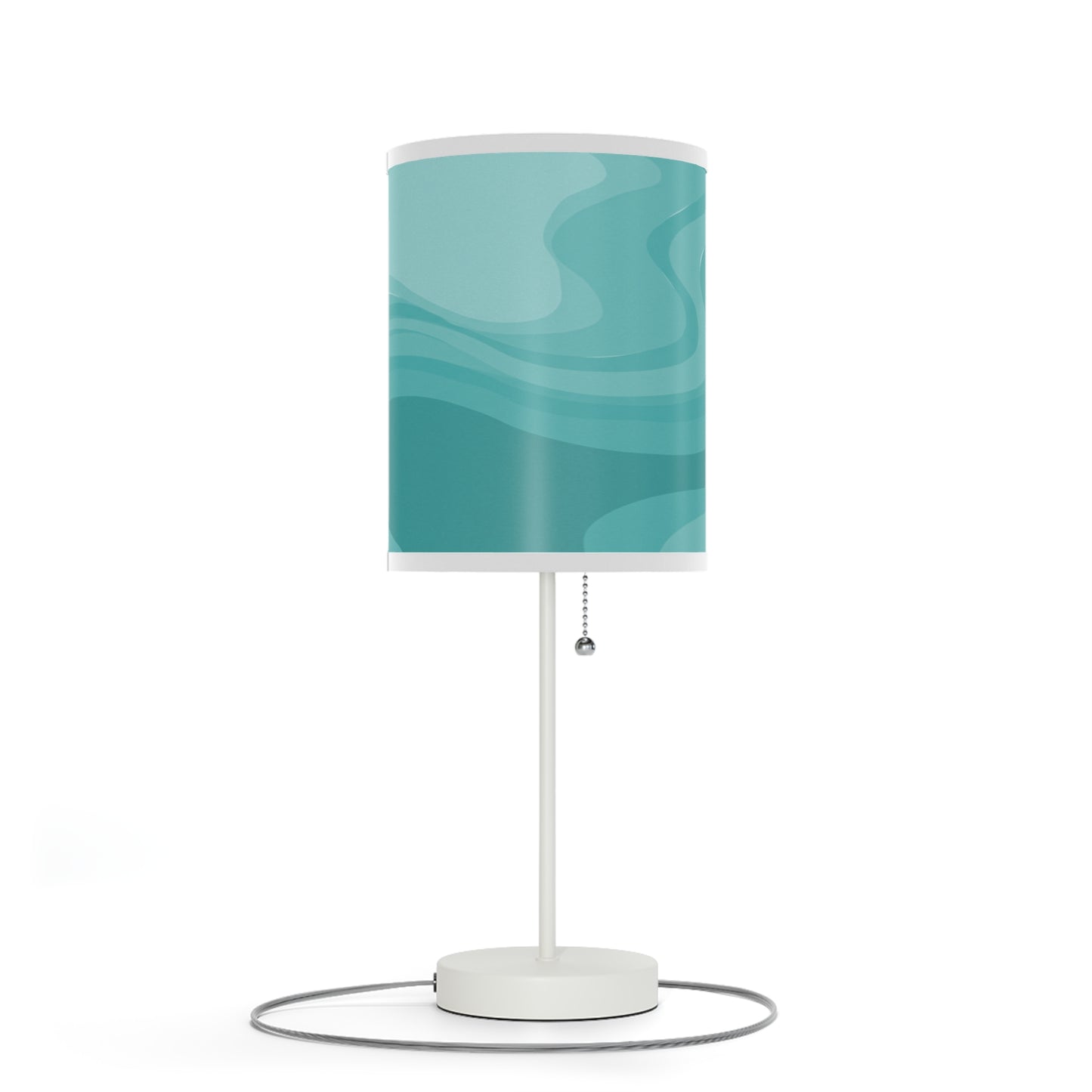 Tif Green Wavey Table Lamp on a White or Silver Stand, US|CA plug