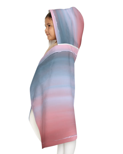 Gray Sea Pink Fog Youth Hooded Towel, 24" x 48"