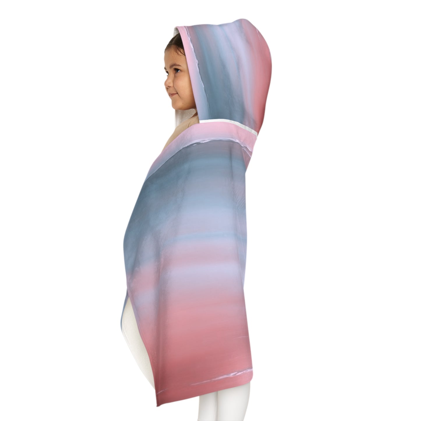 Gray Sea Pink Fog Youth Hooded Towel, 24" x 48"