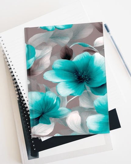 Tif Green Gray Floral Bunch Journal - 128 Blank pages, 5" x 7"
