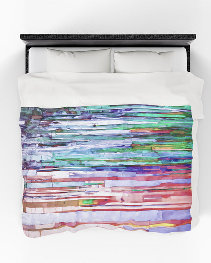 Striped Pastels Velveteen Plush Blanket, 60" x 80"