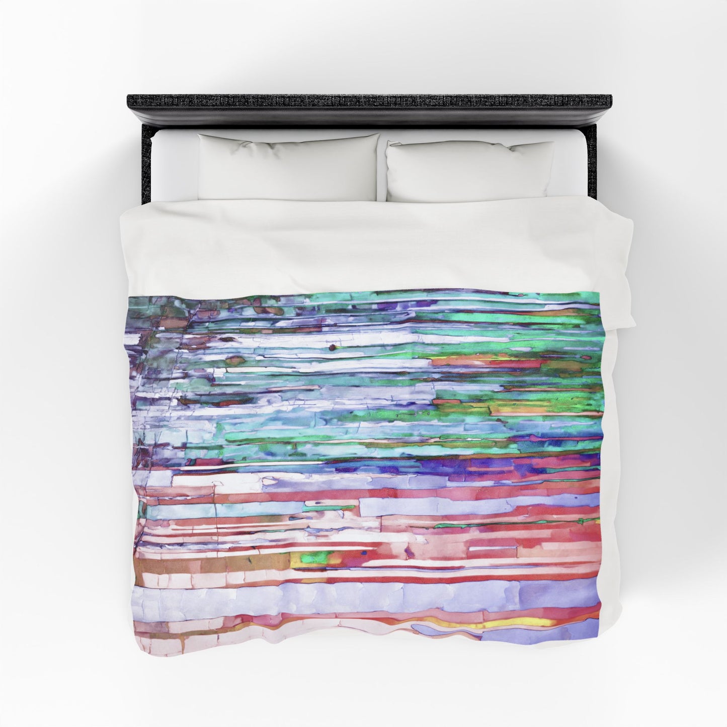 Striped Pastels Velveteen Plush Blanket, 60" x 80"