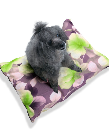 Lime Lavender Floral Bunch Pet Bed, 28" × 18"